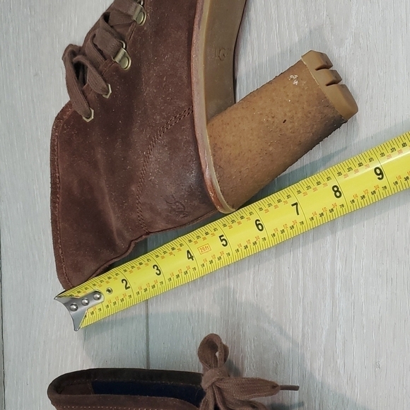 Ugg Australia Women Calynda Ankle Leather Heels Lace Up Boots shoes sz 6 - Picture 12 of 15